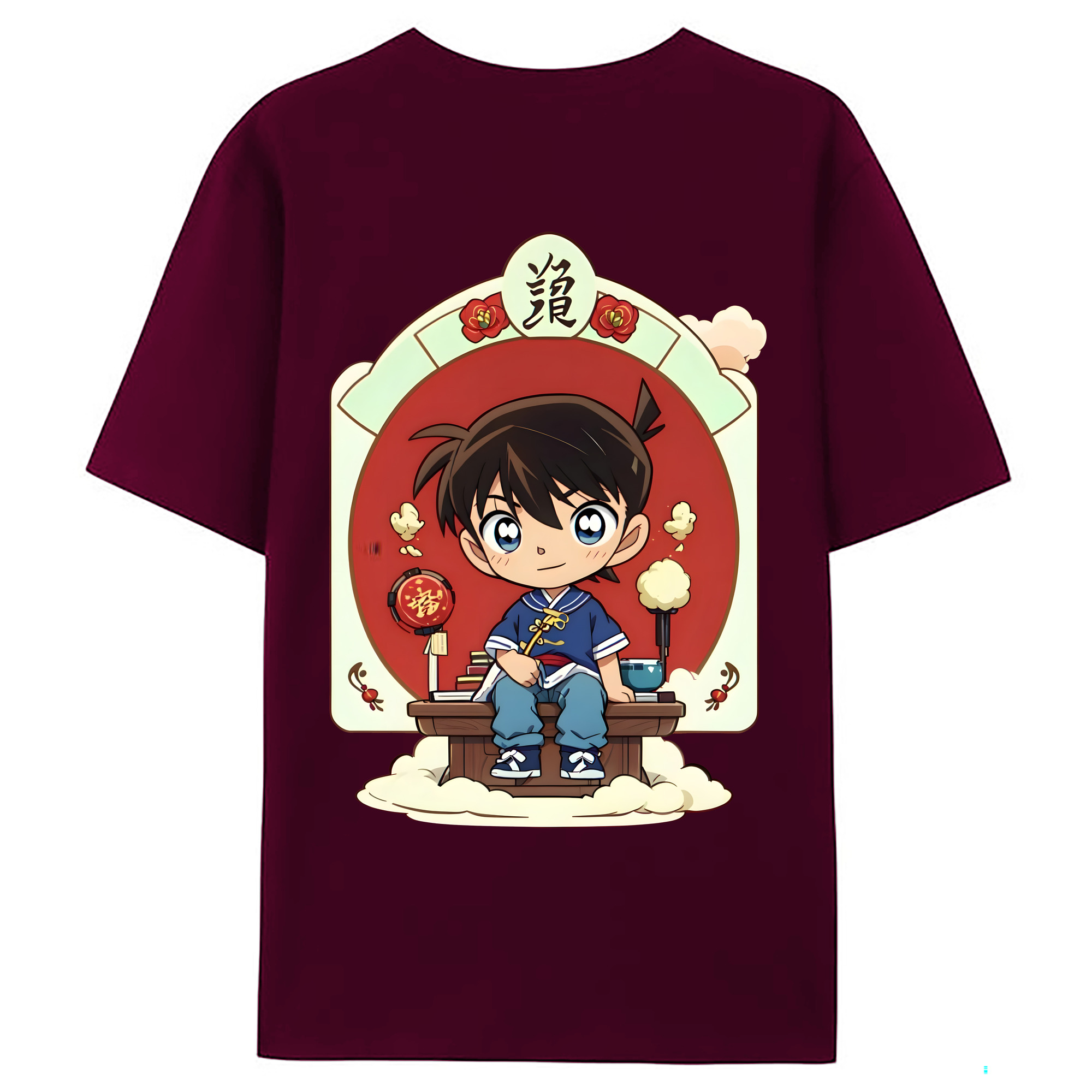 （画像用） 名探偵コナン 江戸川 コナン Detective Conan Conan Edogawa レディース半袖Tシャツ(バックプリント)